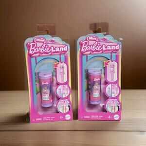 Lot Of 2 New In Package Barbie Mini BarbieLand Cutie Reveal Doll & Pet, 1.5-inch